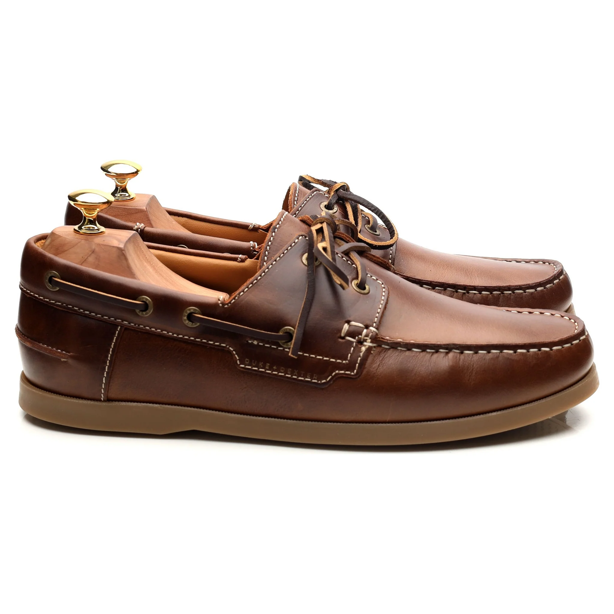 'Hardy' Brown Leather Boat Shoes UK 10 - Image 6