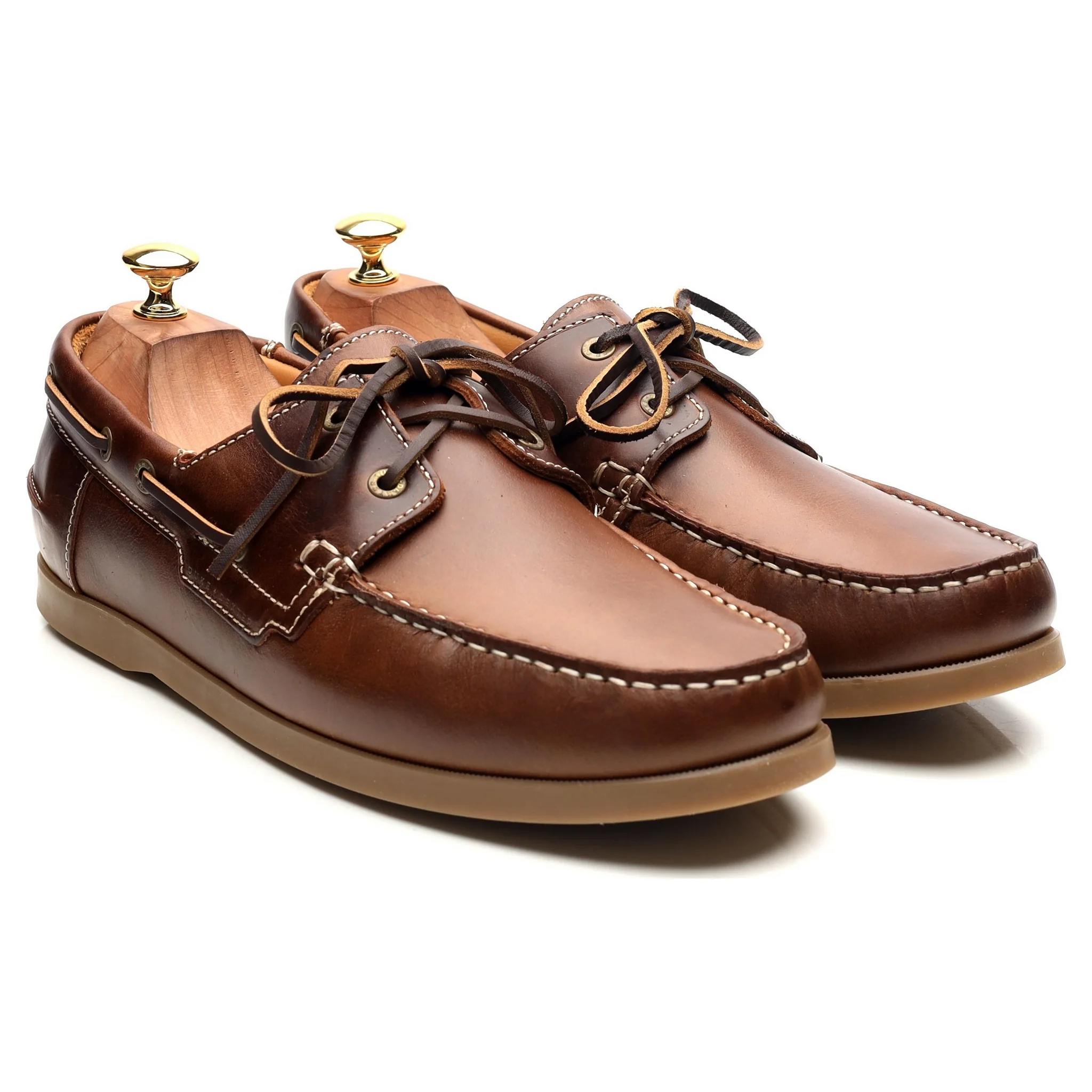 'Hardy' Brown Leather Boat Shoes UK 10 - Image 7