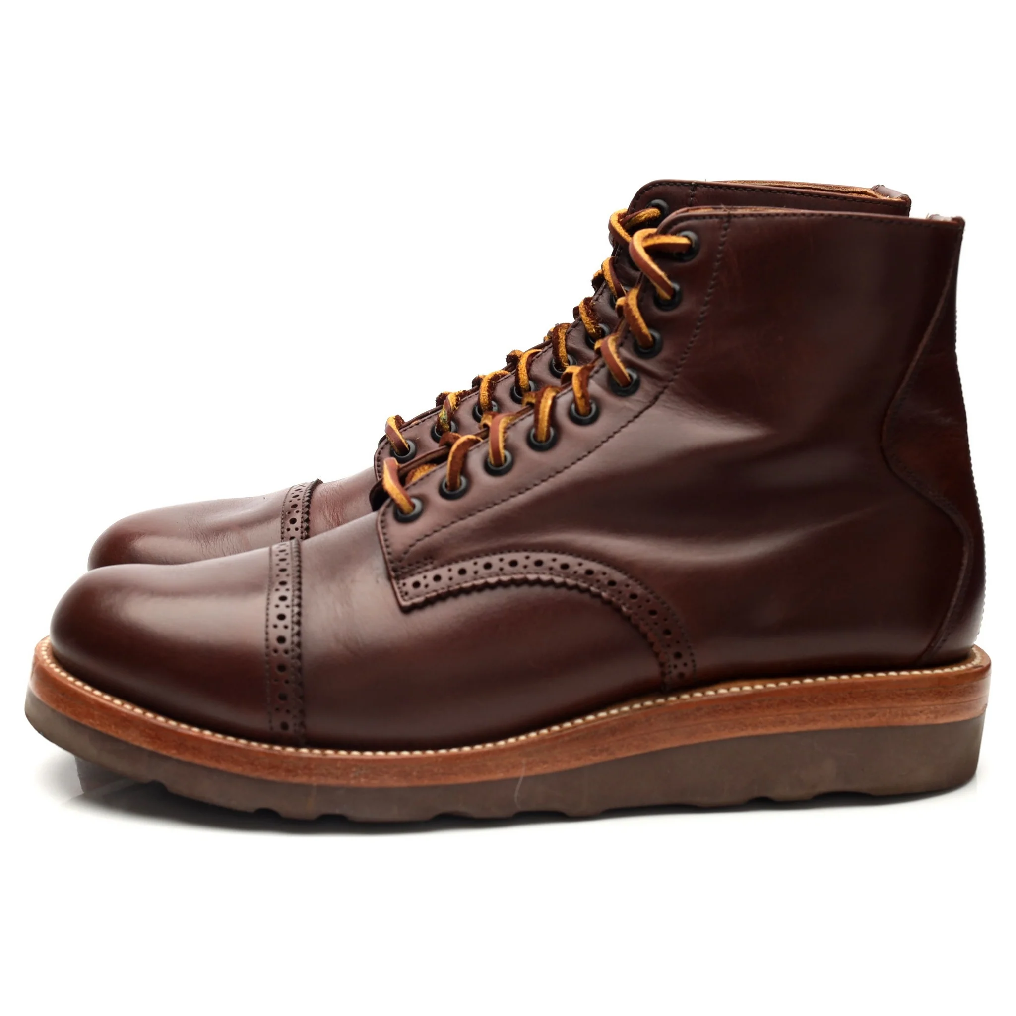 'Johnson' Brown Leather Boots UK 6.5 US 7.5 E - Image 3