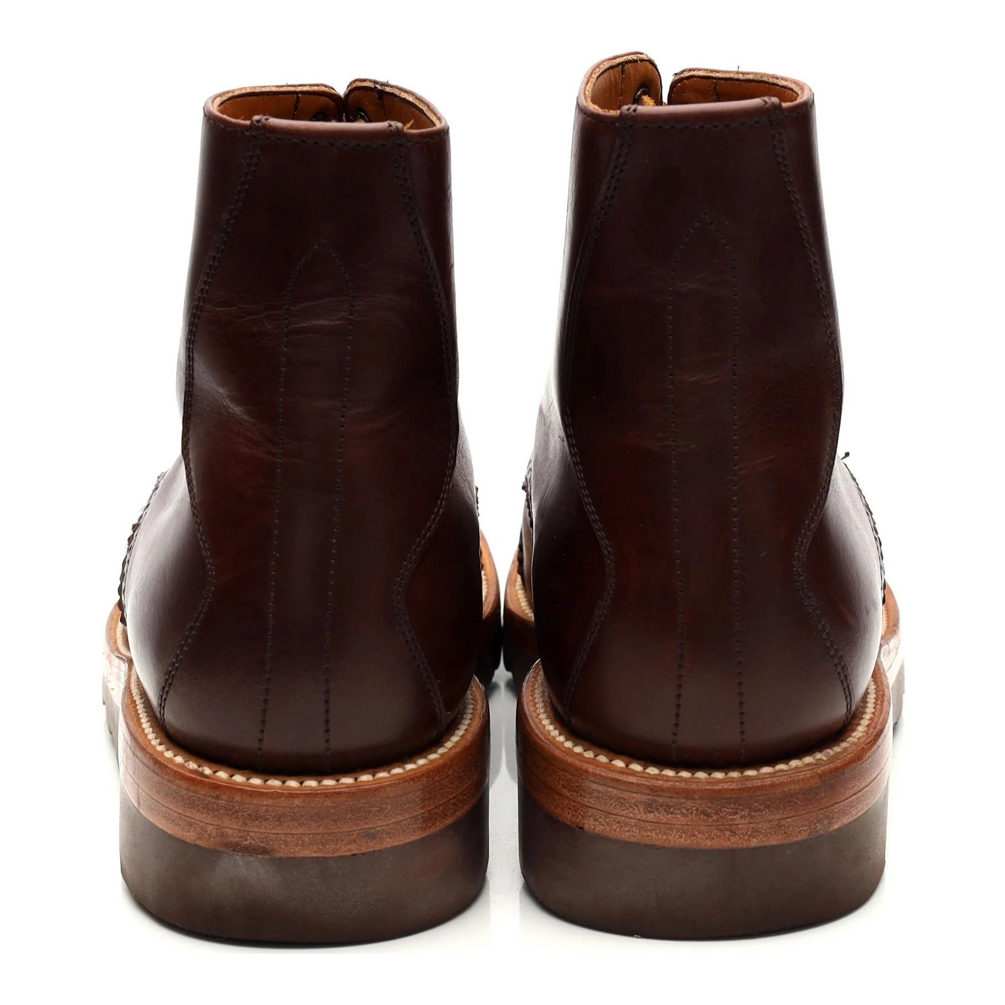 'Johnson' Brown Leather Boots UK 6.5 US 7.5 E - Image 4