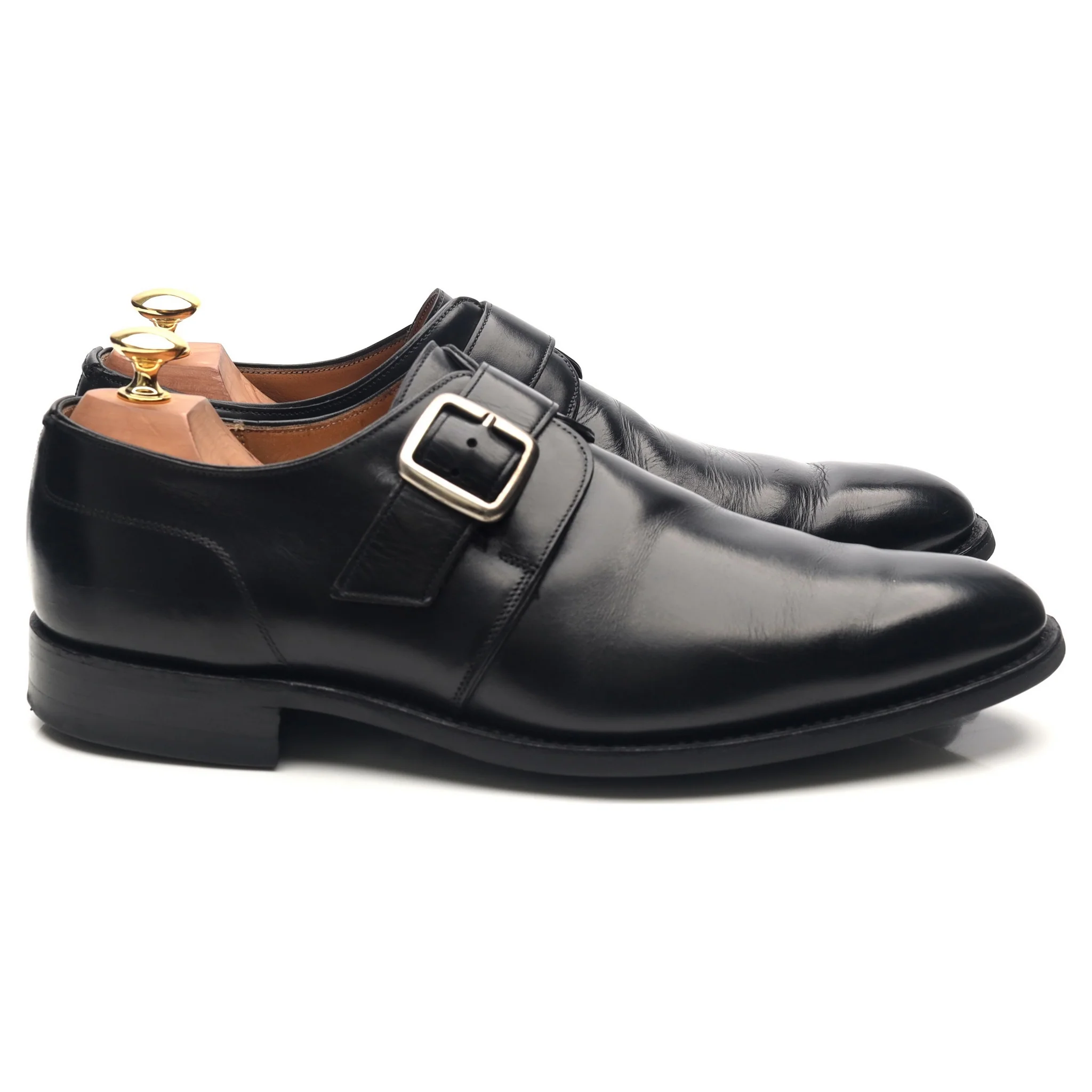 'Moorgate' Black Leather Monk Strap UK 9.5 F - Image 6