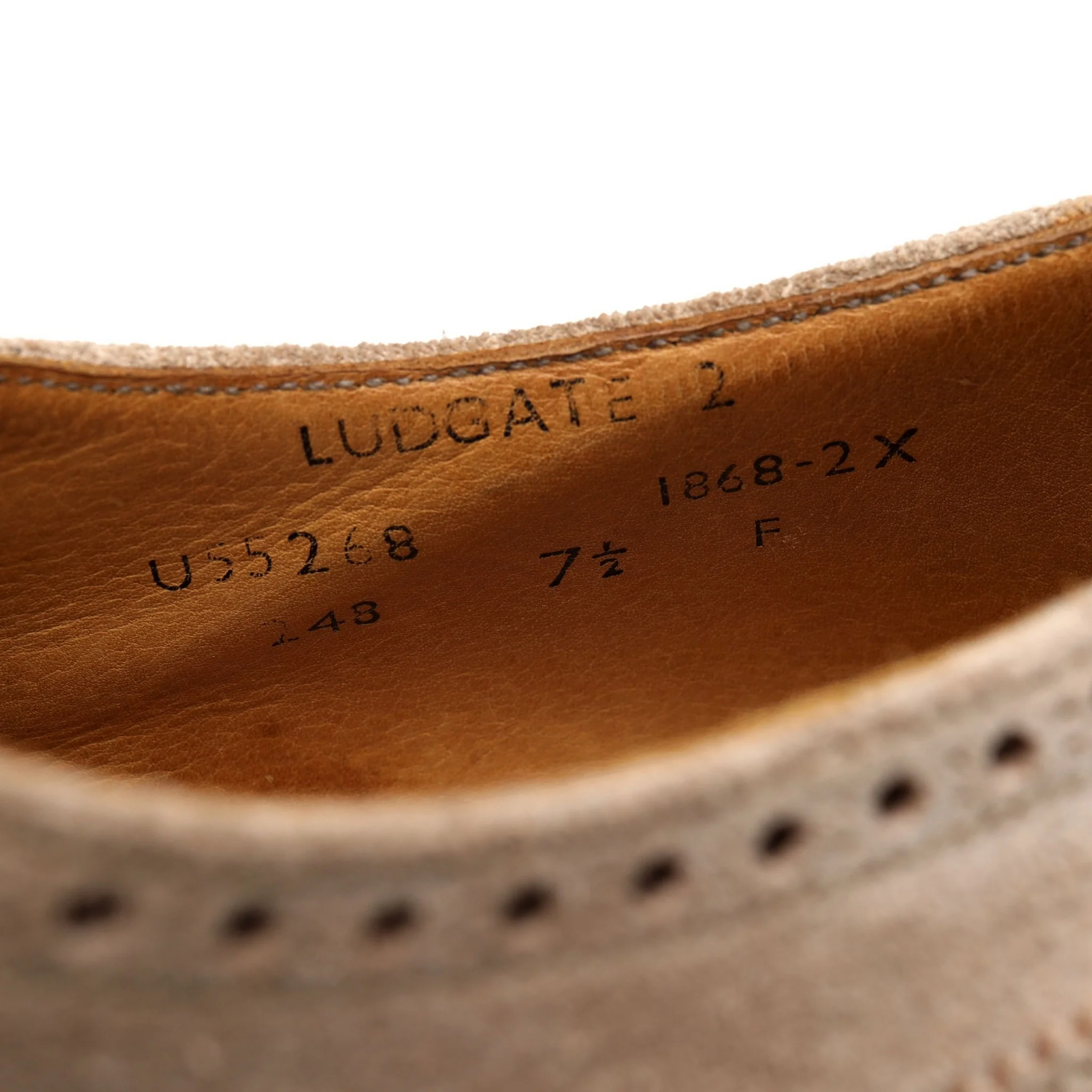 'Ludgate 2' Cream Suede Oxford Brogues UK 7.5 F - Image 7