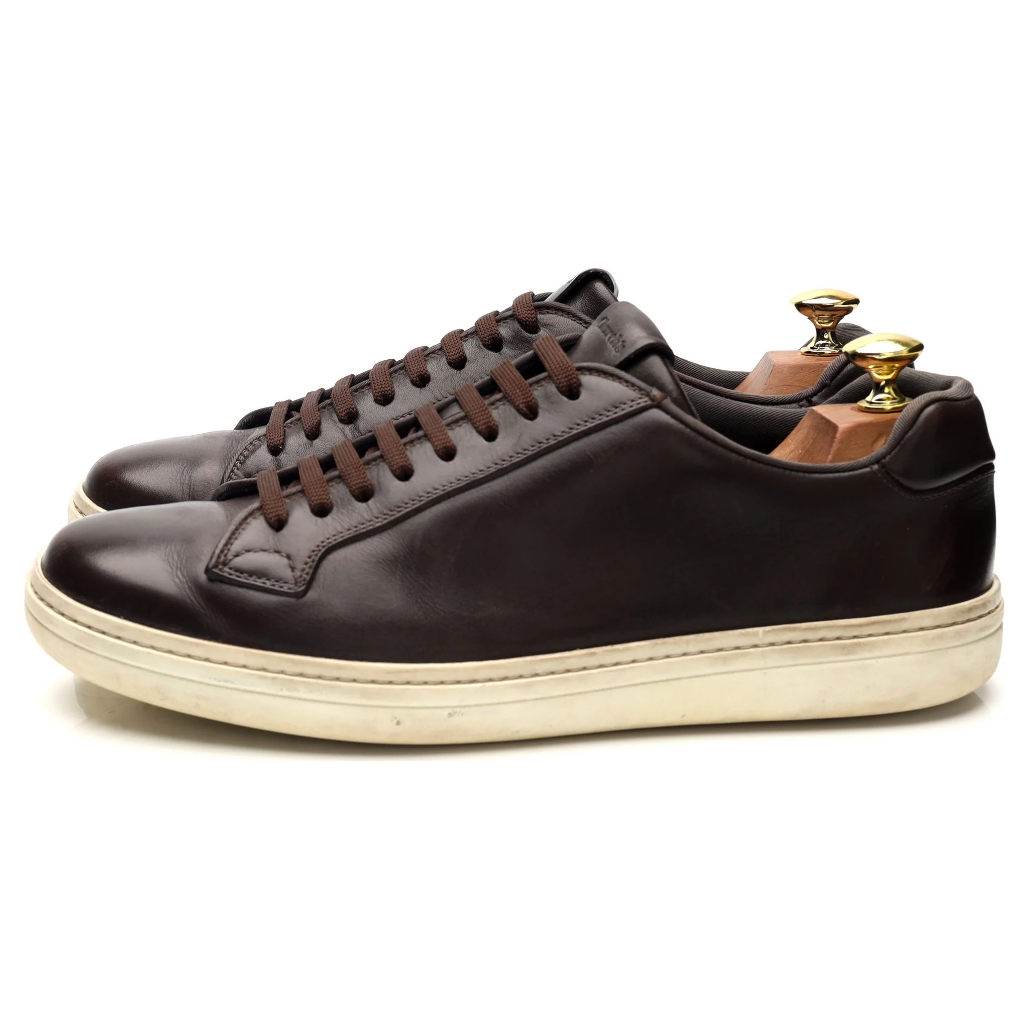 'Mirfield' Dark Brown Leather Sneakers UK 7.5 - Image 3