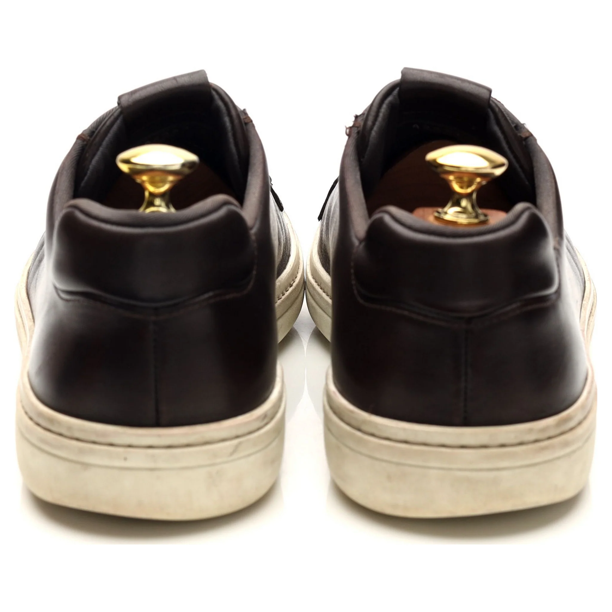 'Mirfield' Dark Brown Leather Sneakers UK 7.5 - Image 4