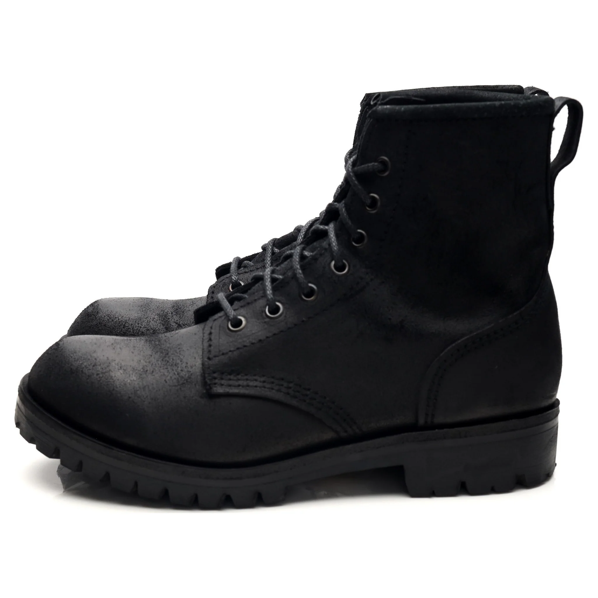 MTO Black Rough Out Suede Field Boots UK 7 - Image 3