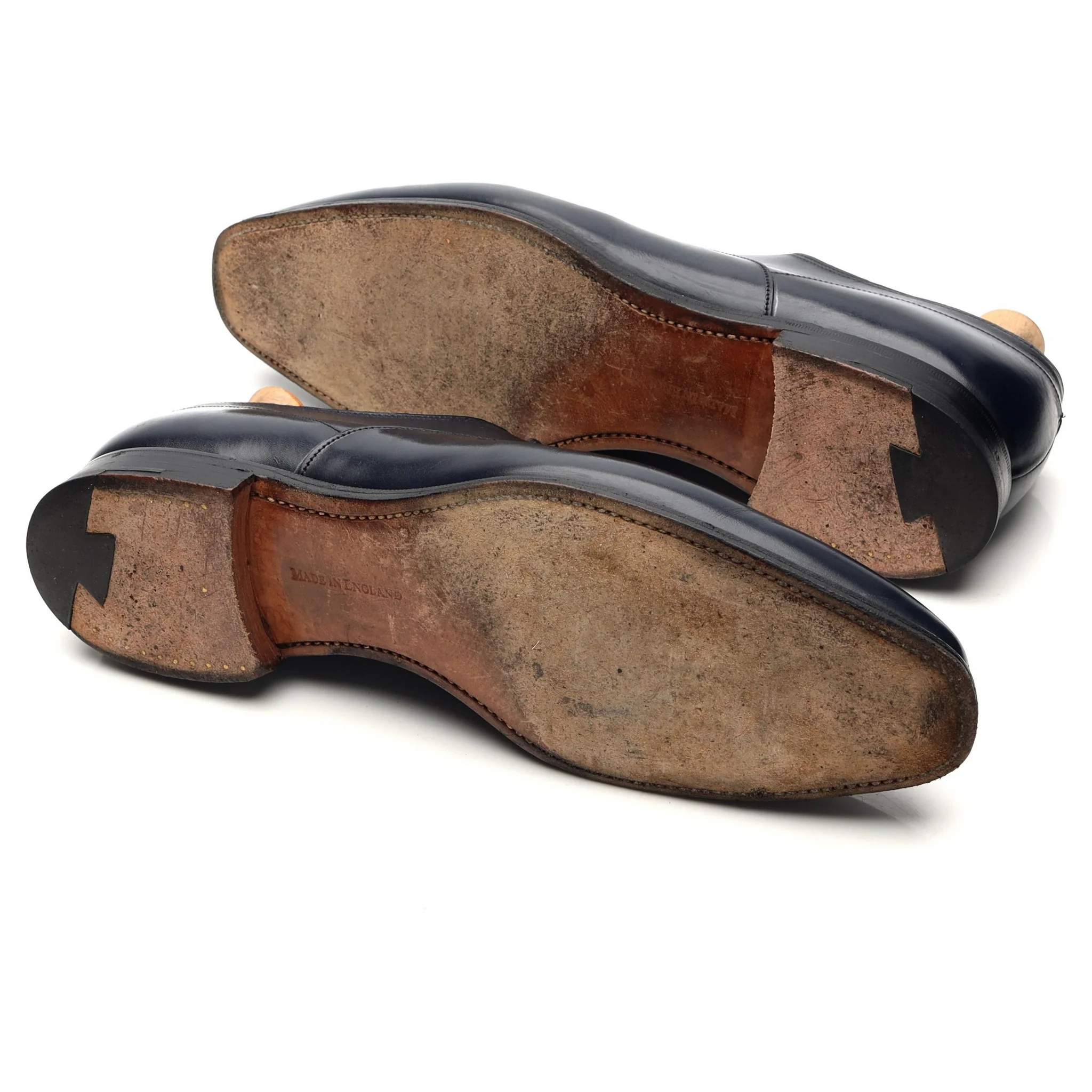 Navy Blue Leather Oxford UK 10 E - Image 5