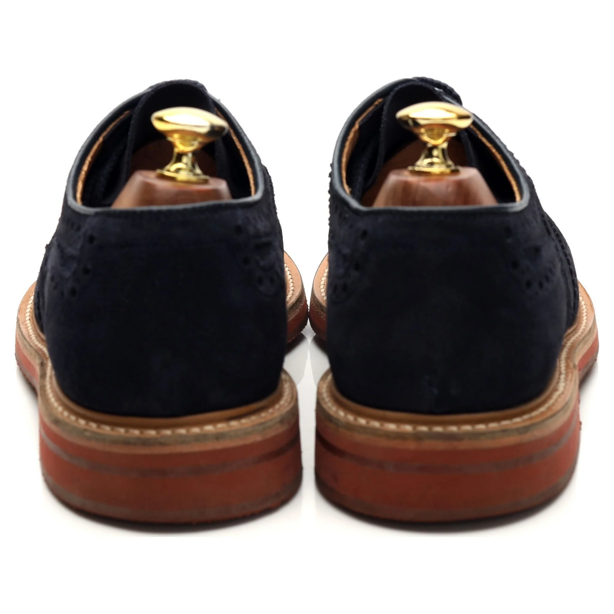 'Orby' Navy Blue Suede Derby Brogues UK 8 G - Image 4