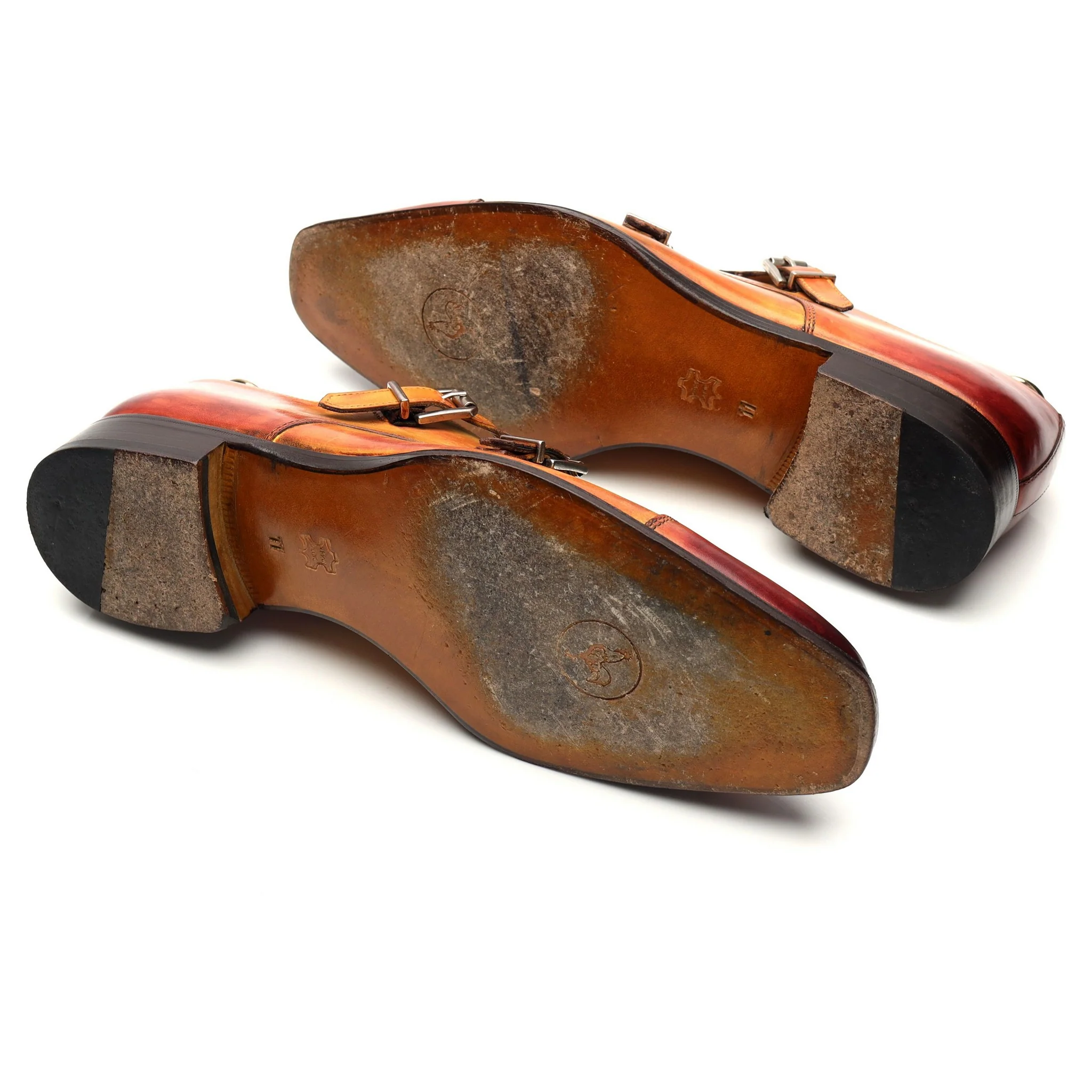 'Palermo' Tan Brown Leather Double Monk Strap UK 10 US 11 - Image 6