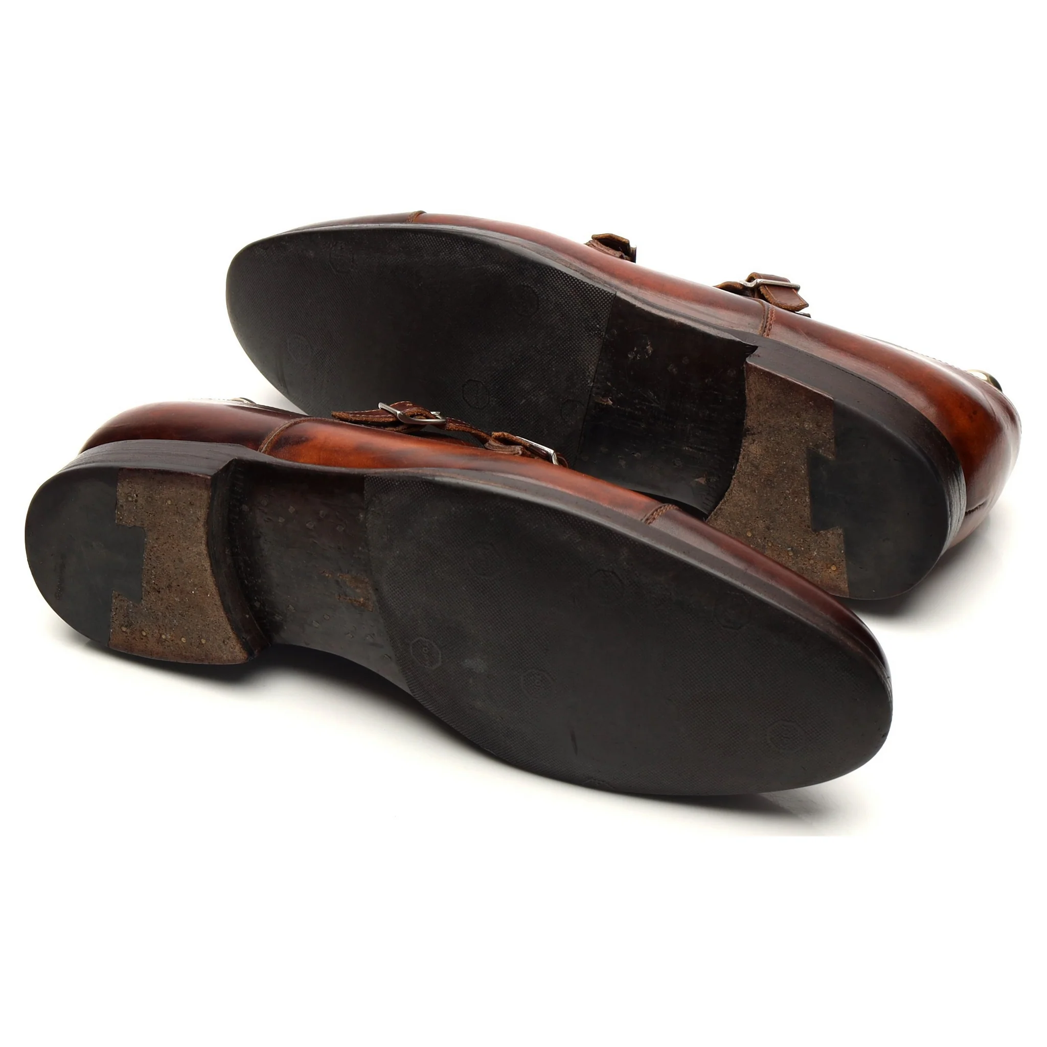 'Rennan' Tan Brown Patina Leather Double Monk Strap UK 8 - Image 5