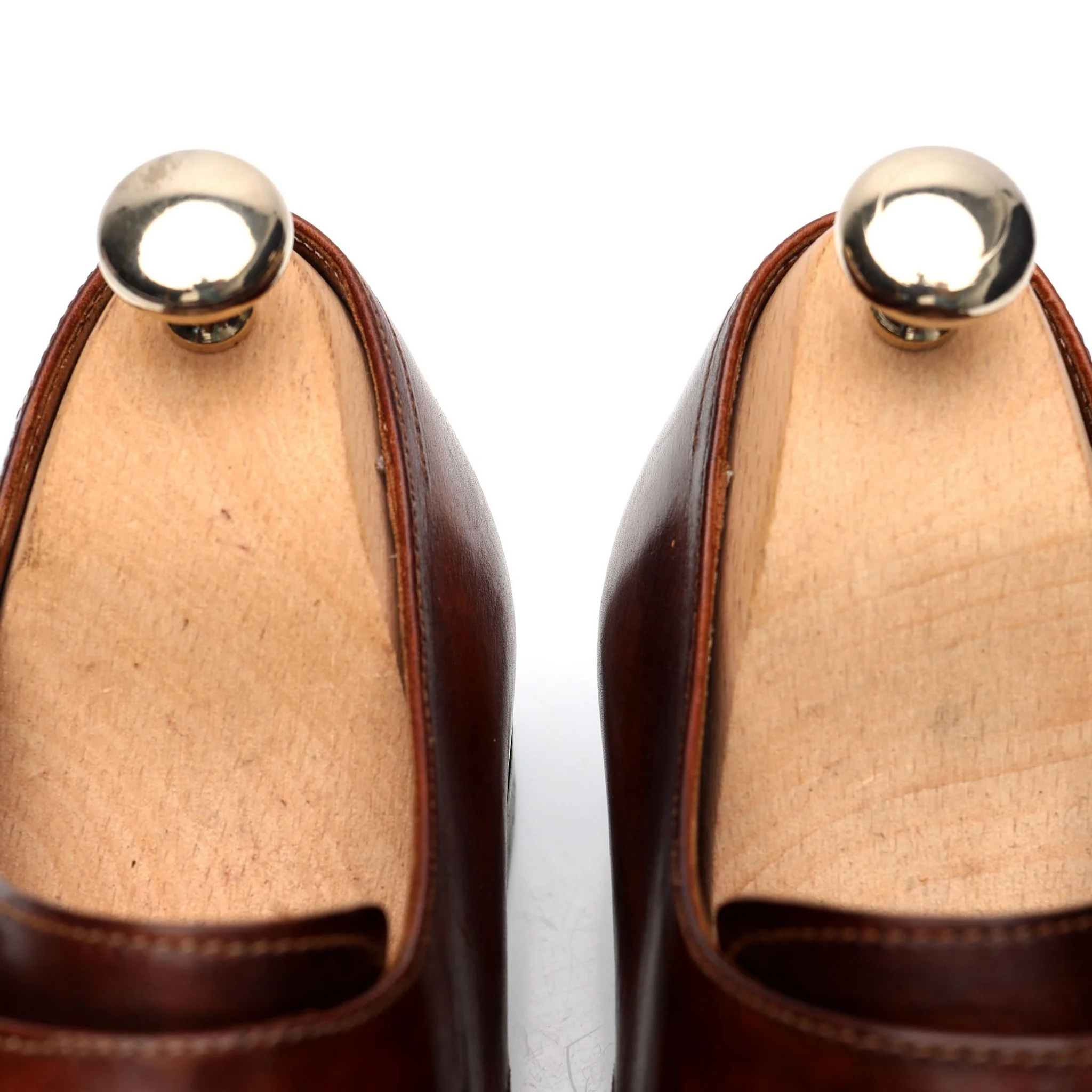 'Rennan' Tan Brown Patina Leather Double Monk Strap UK 8 - Image 6