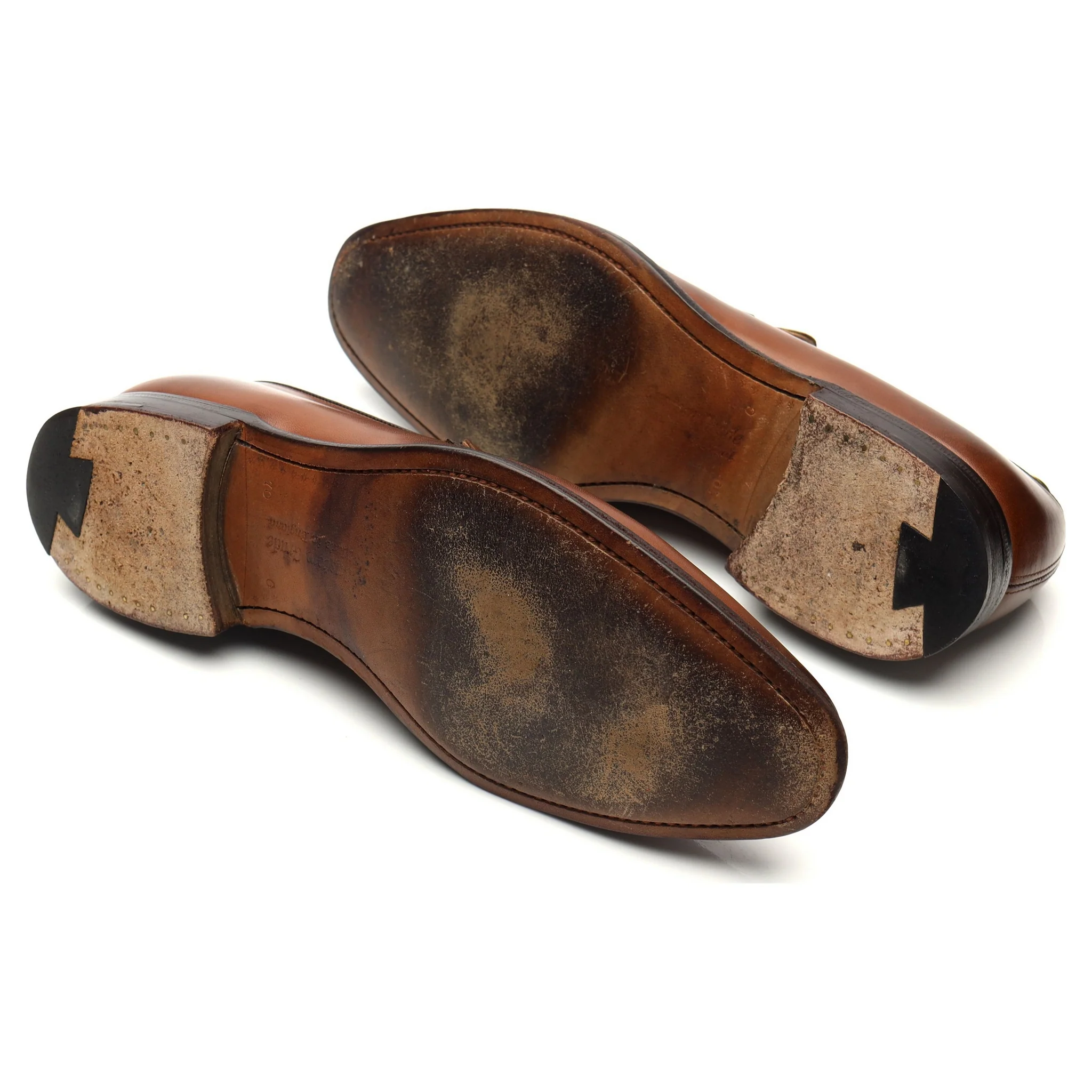 'Swanley' Brown Leather Split Toe Penny Loafers UK 7 G - Image 5