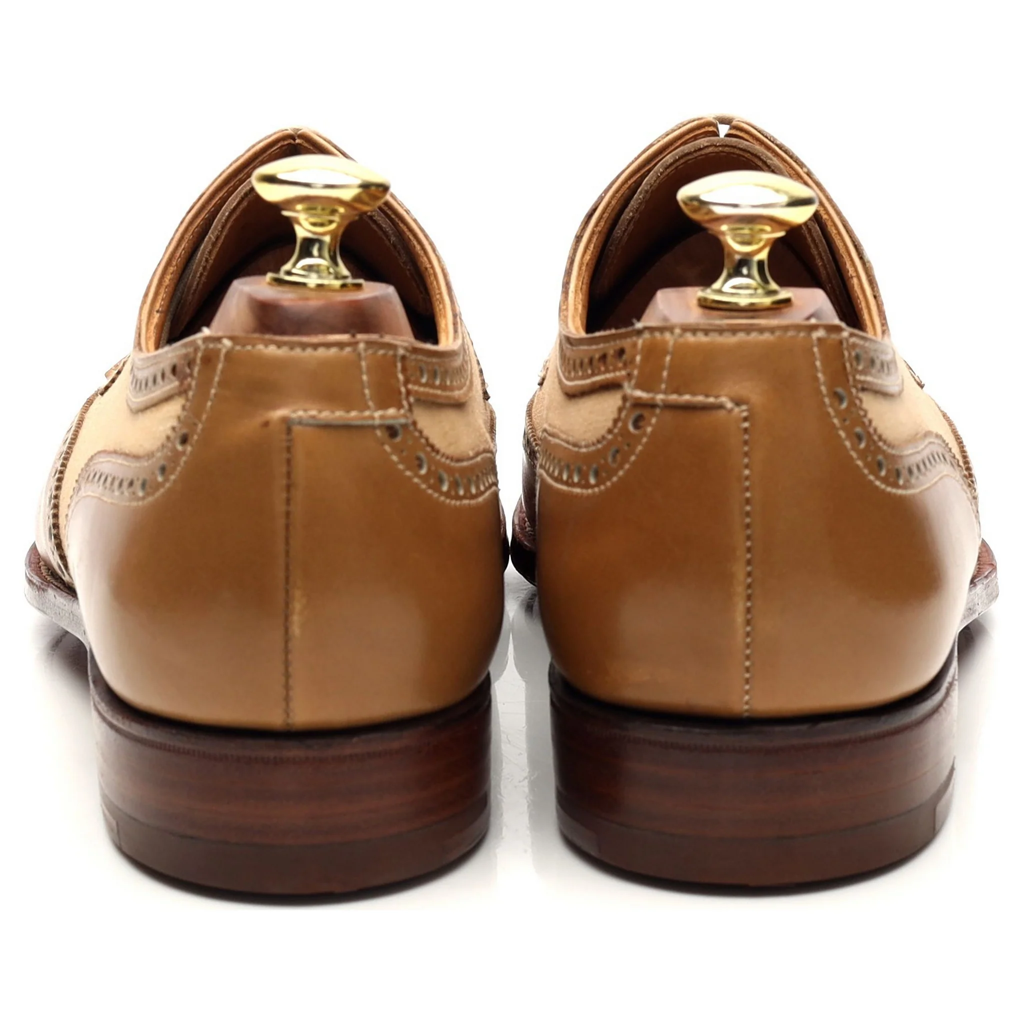 'Havant 2' Light Tan Brown Leather Spectator Derby Brogues UK 7.5 E - Image 4