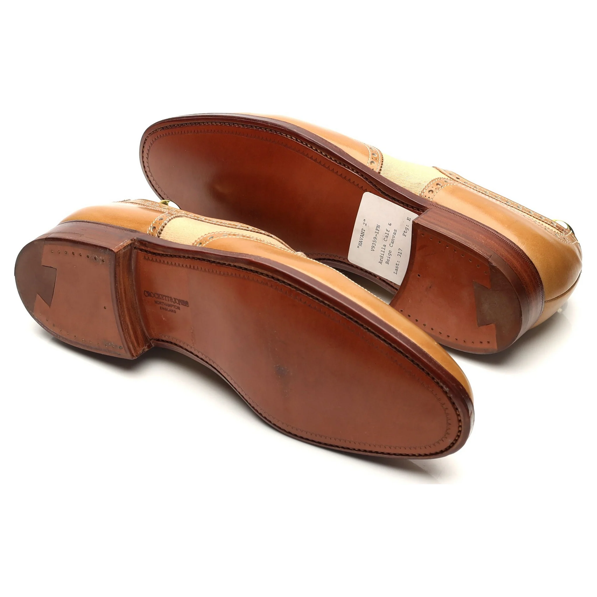 'Havant 2' Light Tan Brown Leather Spectator Derby Brogues UK 7.5 E - Image 5