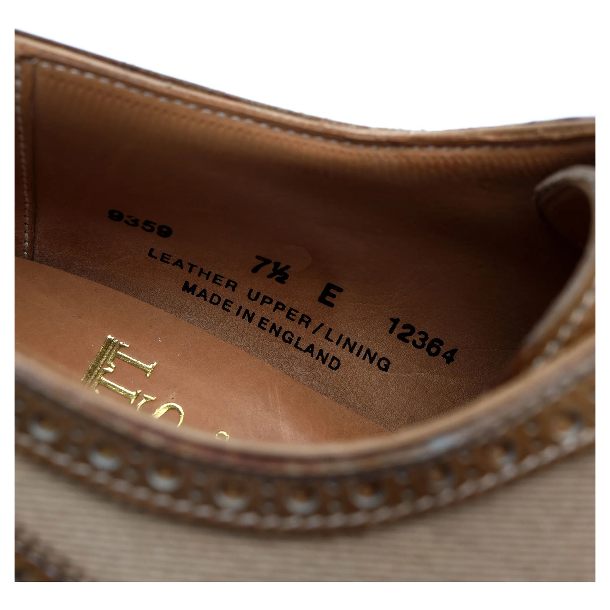 'Havant 2' Light Tan Brown Leather Spectator Derby Brogues UK 7.5 E - Image 7