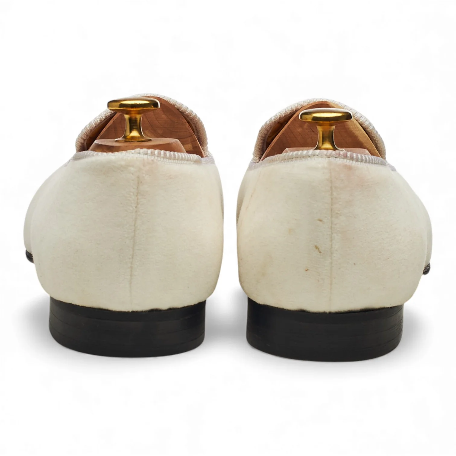 White Velvet Slippers UK 10.5 - Image 4