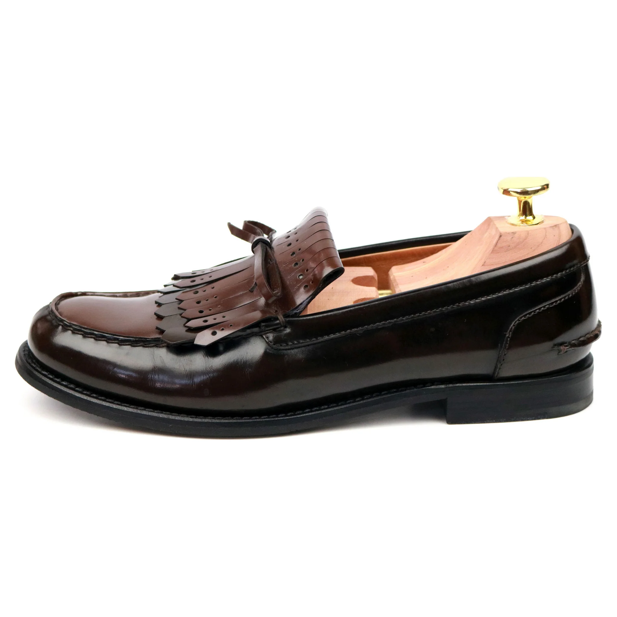 Women's 'Antonella' Brown Leather Fringe Loafers UK 3.5 - Image 6