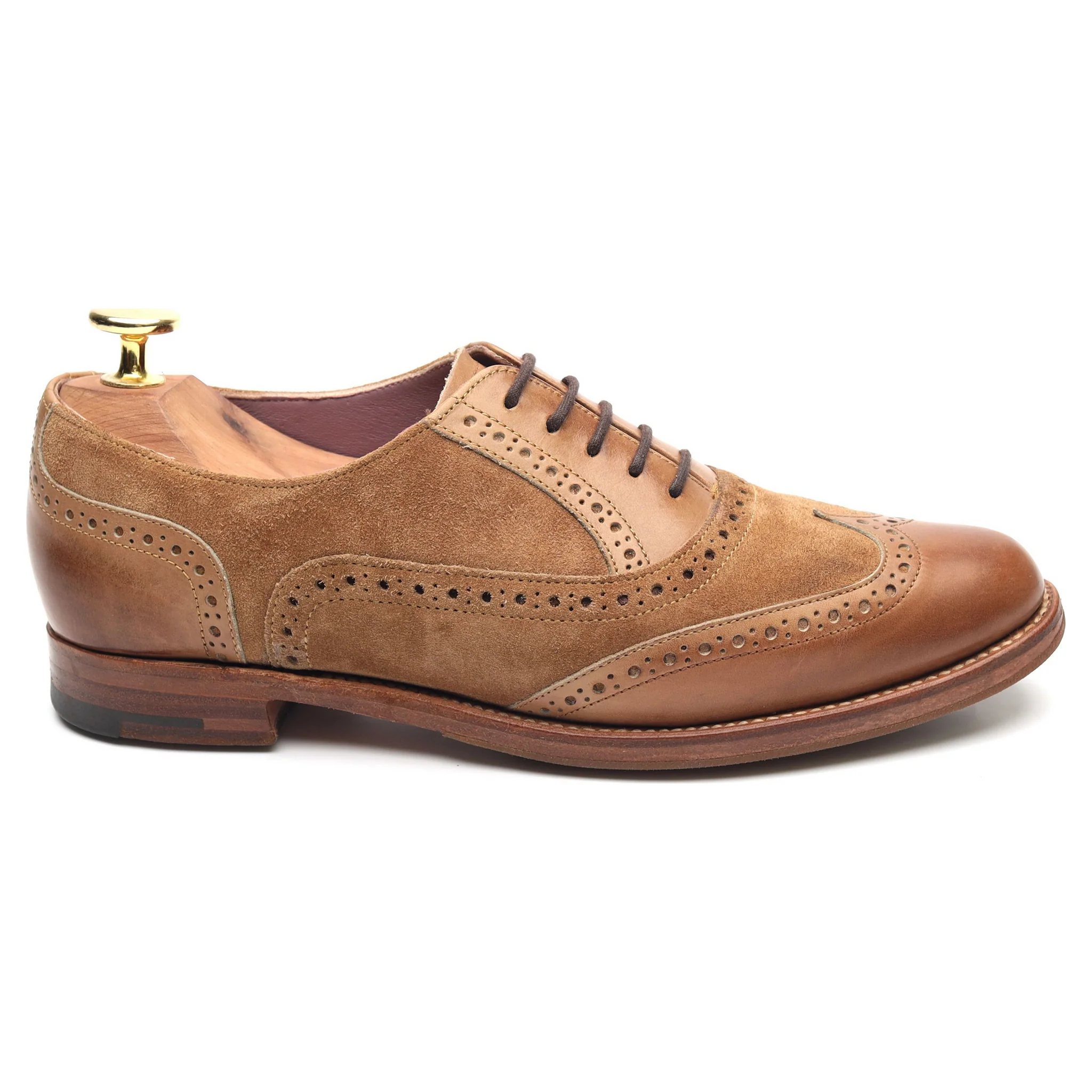 Women's 'Freya' Brown Suede Leather Brogues UK 4 D - Image 4