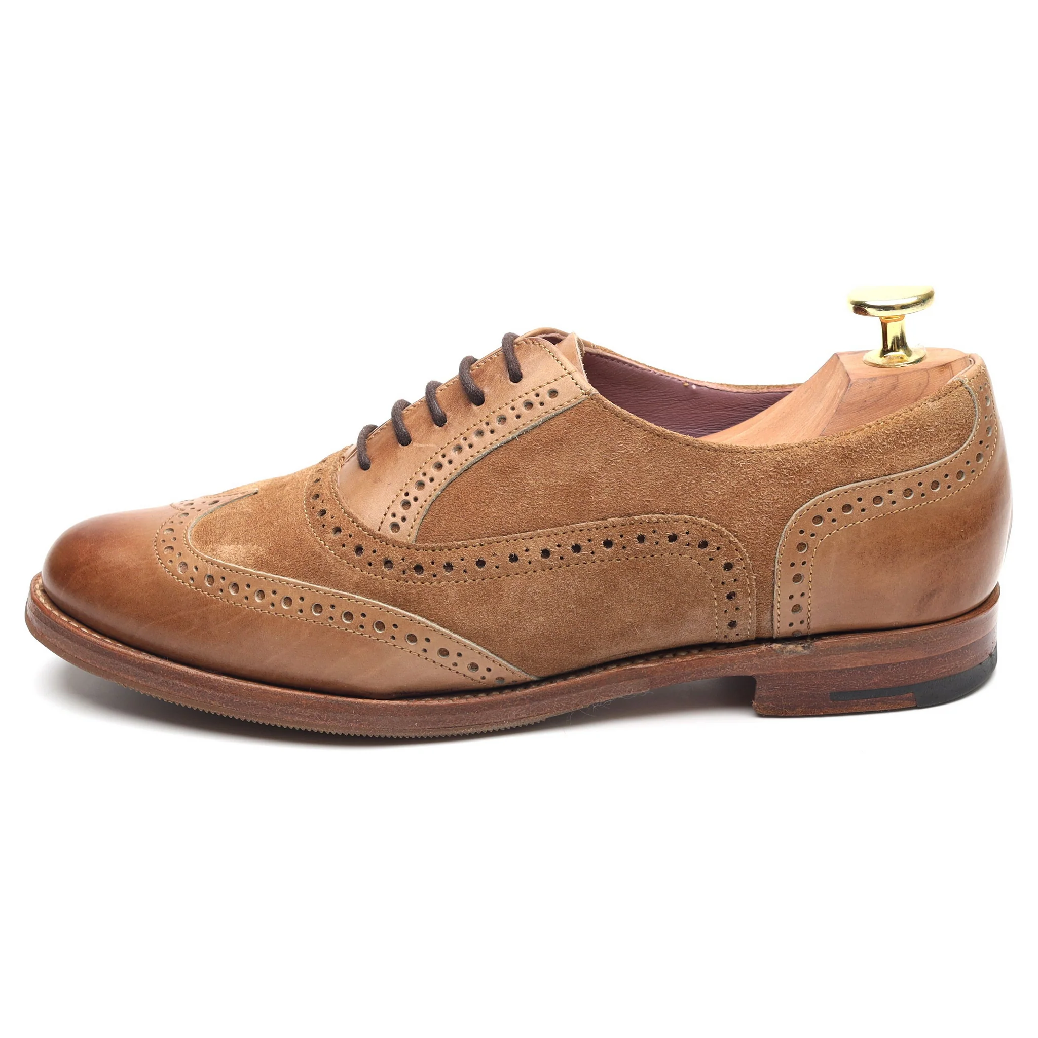 Women's 'Freya' Brown Suede Leather Brogues UK 4 D - Image 5