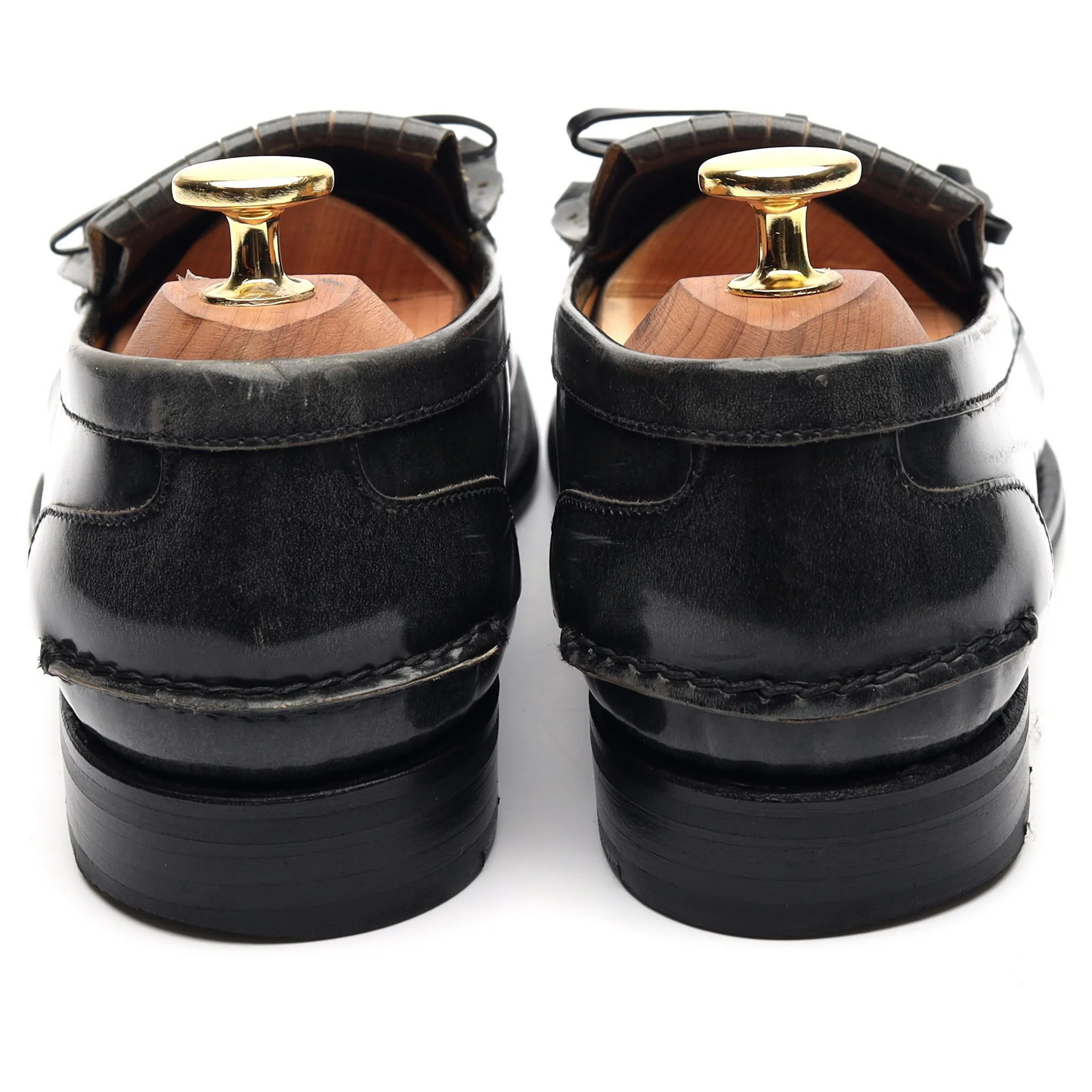 Women's 'Gracie' Grey Leather Fringe Loafers UK 3.5 - Image 4