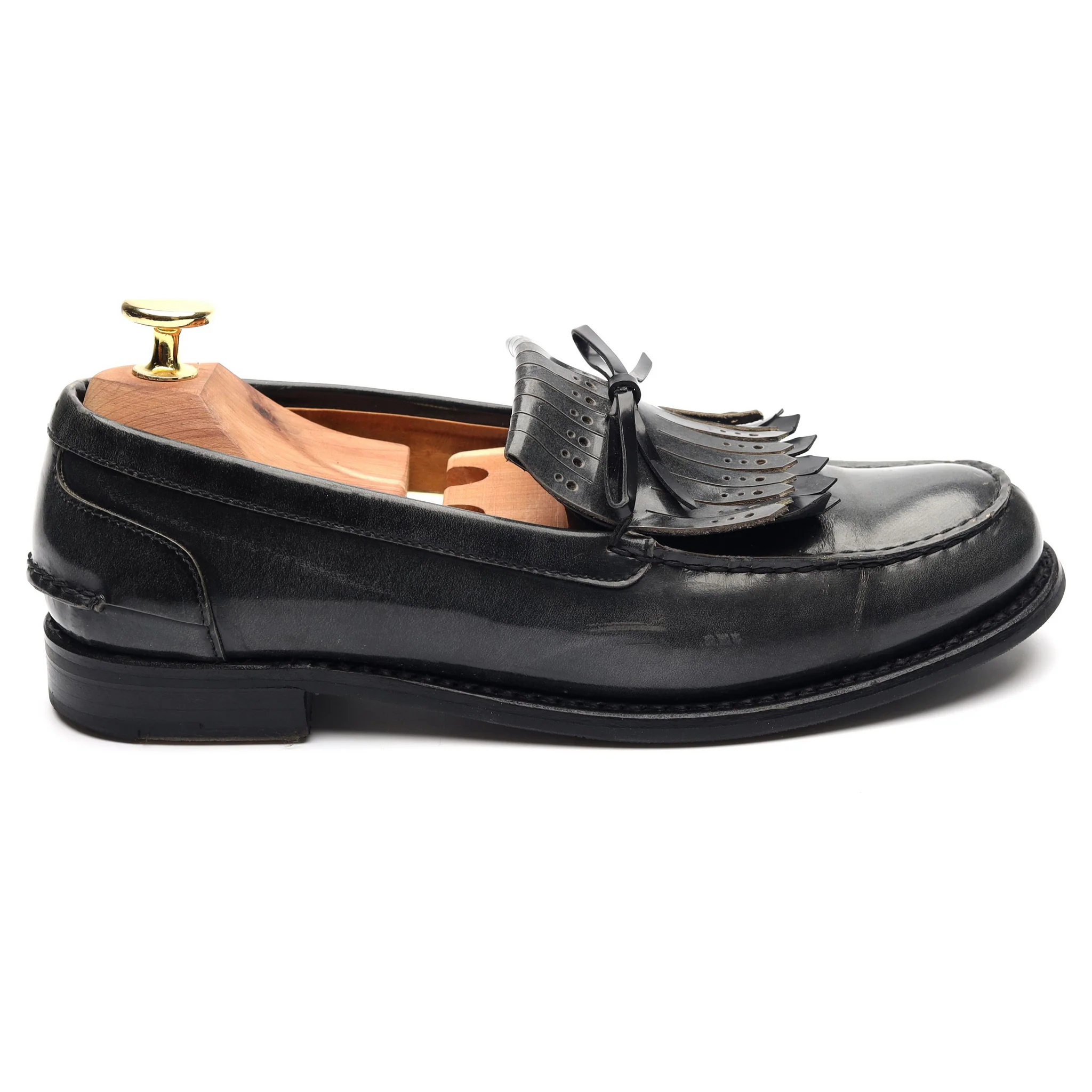 Women's 'Gracie' Grey Leather Fringe Loafers UK 3.5 - Image 6