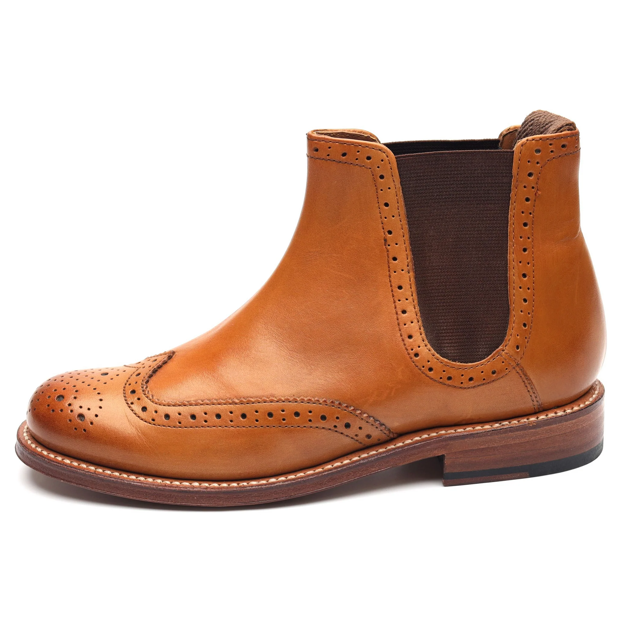 Women's 'Jessie' Tan Brown Leather Chelsea Boots UK 3 - Image 5