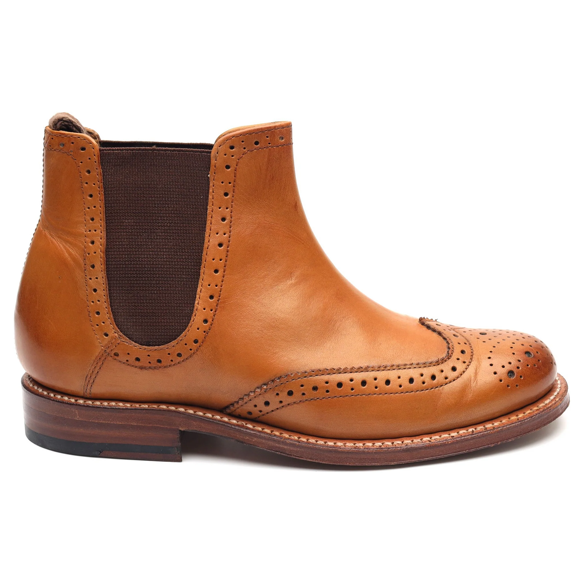 Women's 'Jessie' Tan Brown Leather Chelsea Boots UK 3 - Image 6