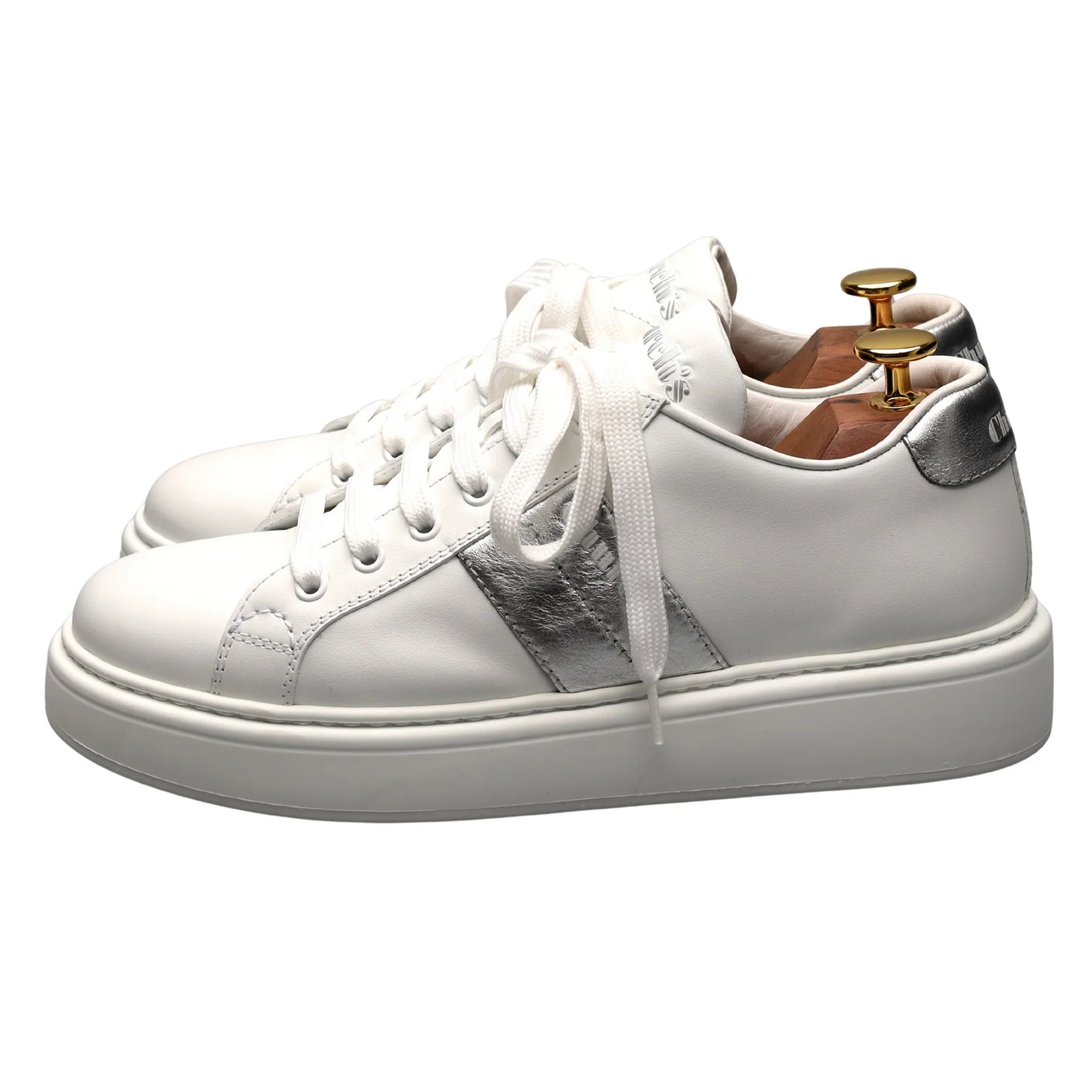 Women's 'Mach 3' White Leather Sneakers UK 4.5 EU 37.5 - Image 3