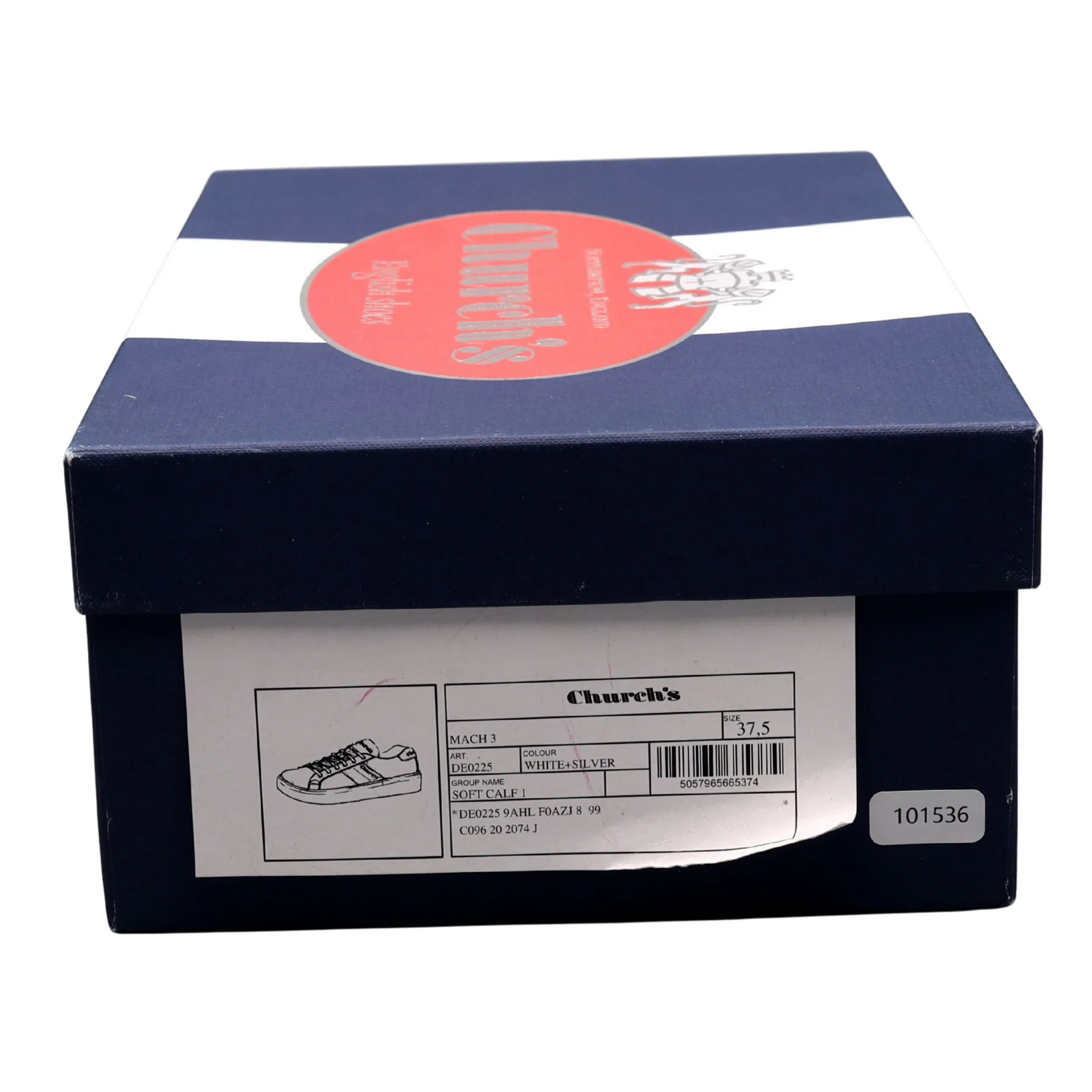 Women's 'Mach 3' White Leather Sneakers UK 4.5 EU 37.5 - Image 8