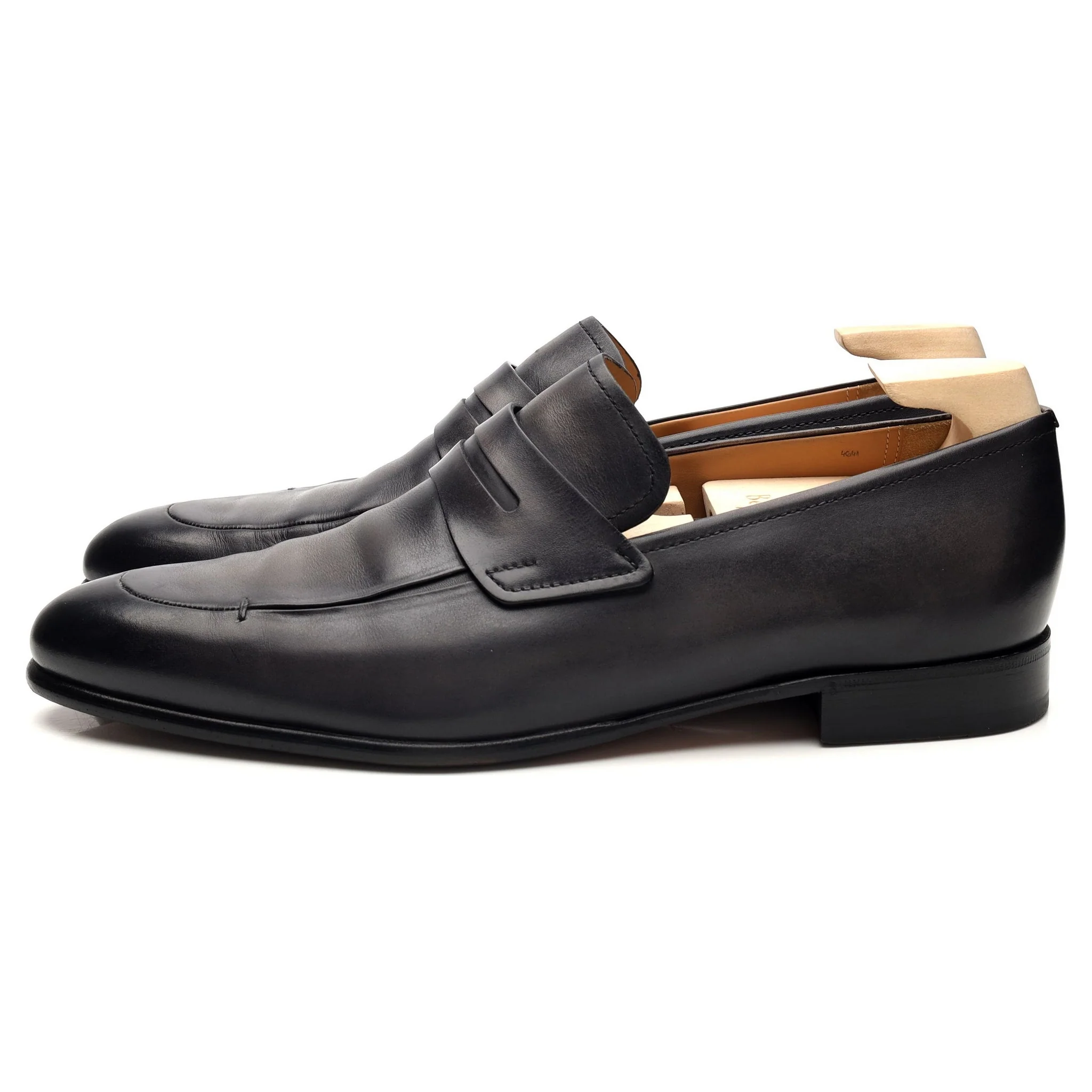 Grey Leather Loafers UK 9 - Image 3