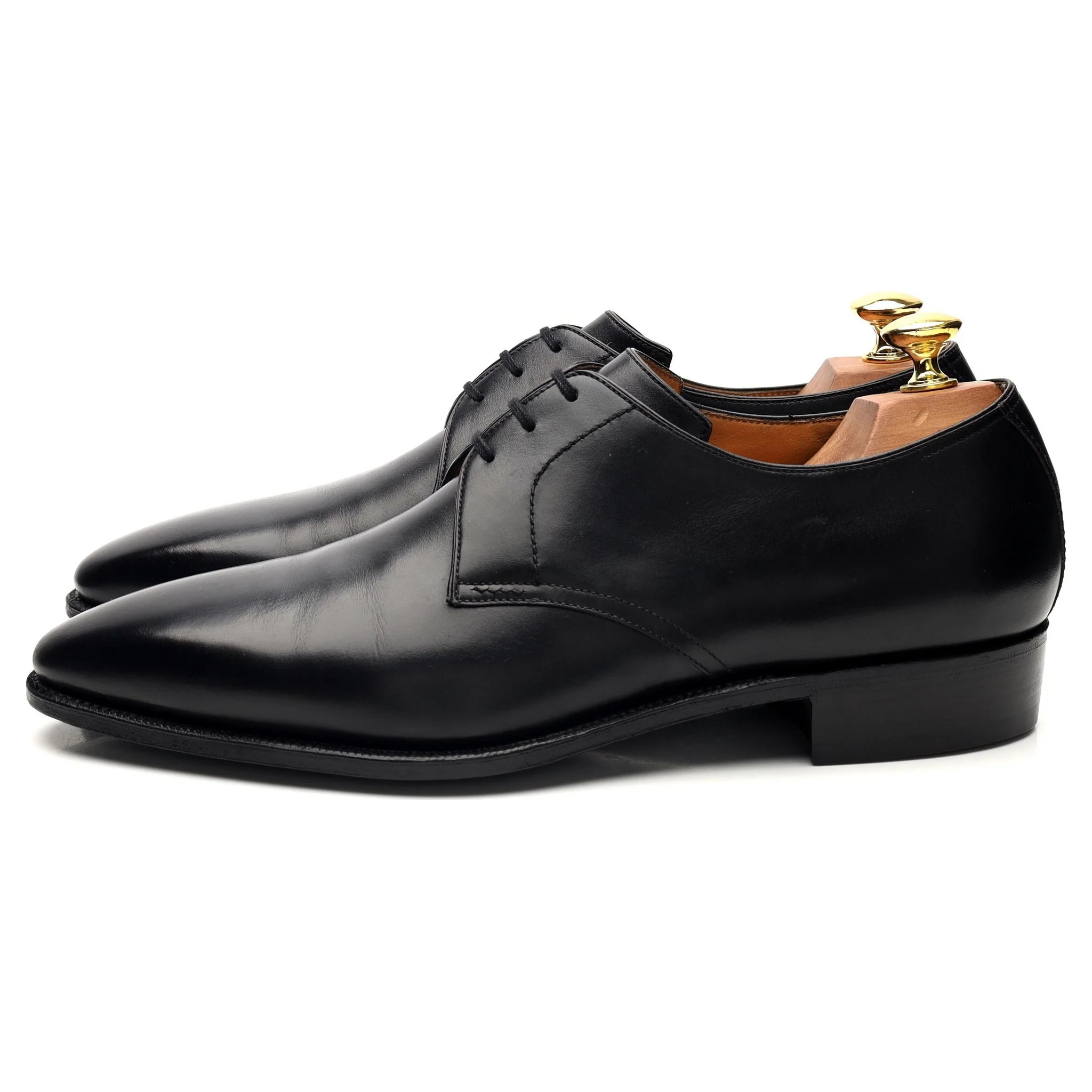 'Sergio' Black Leather Derby UK 8.5 - Image 3