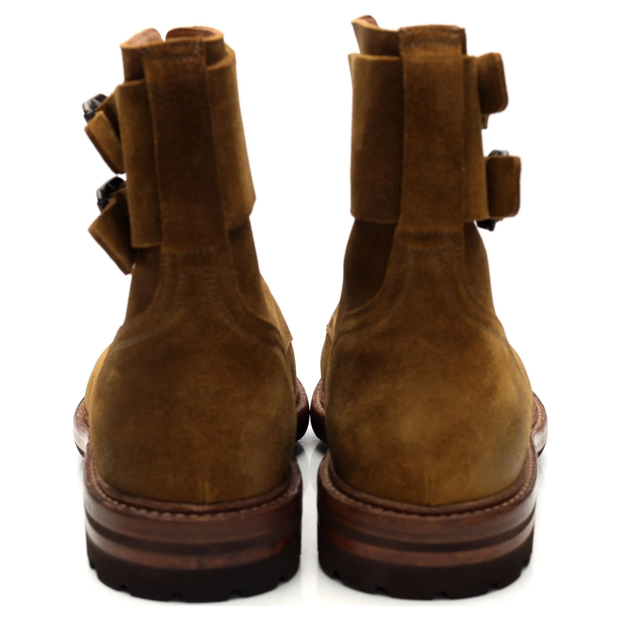 Tan Brown Suede Buckle Boots UK 8 EU 42 - Image 4