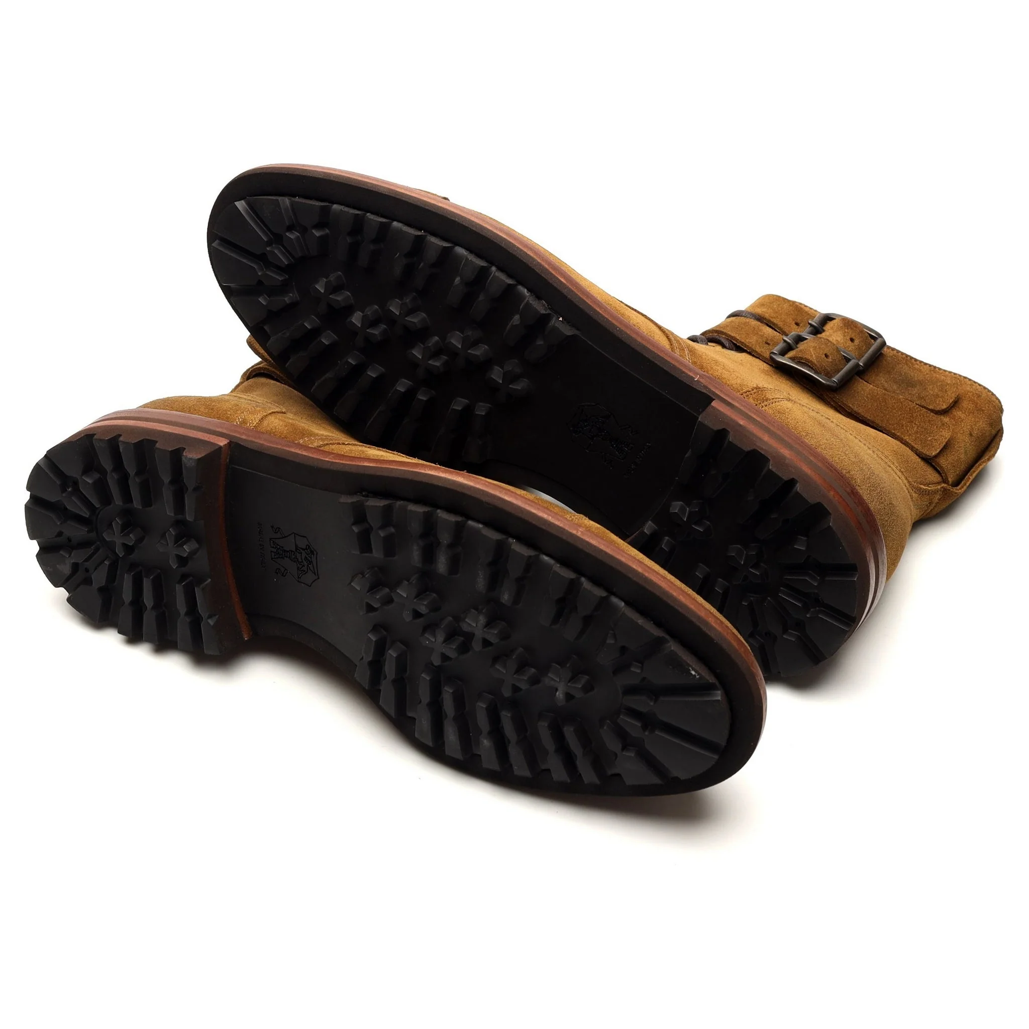 Tan Brown Suede Buckle Boots UK 8 EU 42 - Image 5